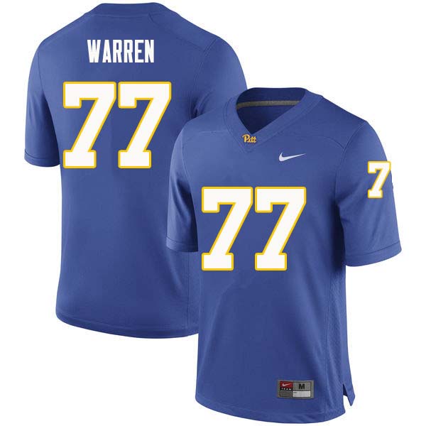 Men #77 Carter Warren Pittsburgh Panthers College Football Jerseys Sale-Royal